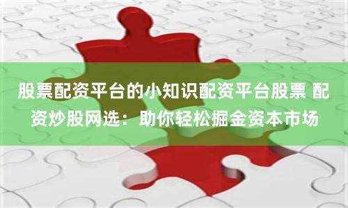 股票配资平台的小知识配资平台股票 配资炒股网选:助你轻松掘金资本市场